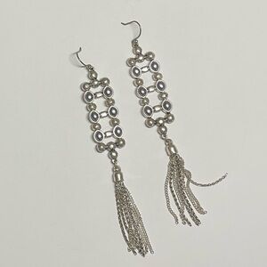 Elegant Silver Tassel Earrings